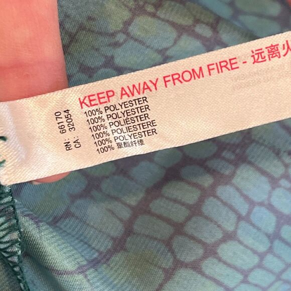 Free People Intimately Meant to Be Printed Green Satin Slip Dress Sm - Picture 7 of 10